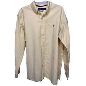 Ralph Lauren Polo Men's XXL Yellow Classic Fit Long Sleeve Oxford‎ Shirt